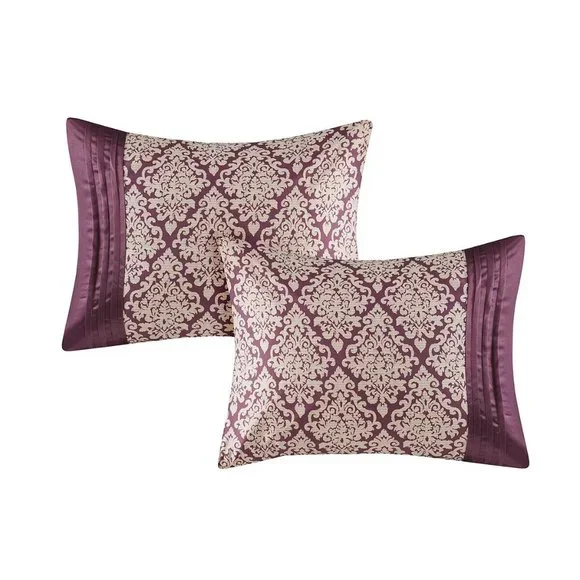 KING Madison Park Plum Luciana 7-piece Comforter Set with Coordinating Pillows
